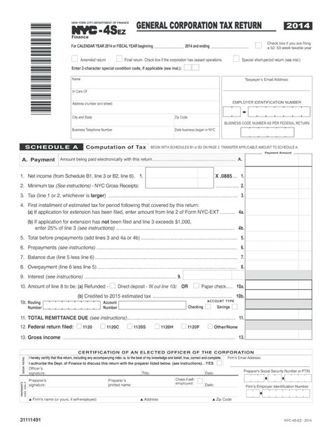 NYC DoF NYC-4SEZ 2014 - Fill out Tax Template Online | US Legal Forms