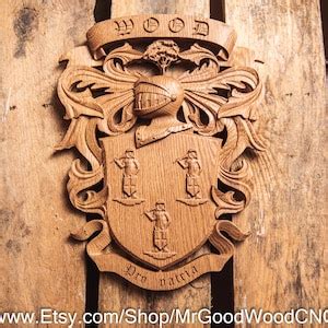 Wood Family Crest Coat of Arms Personalized Wedding Gift Family History ...