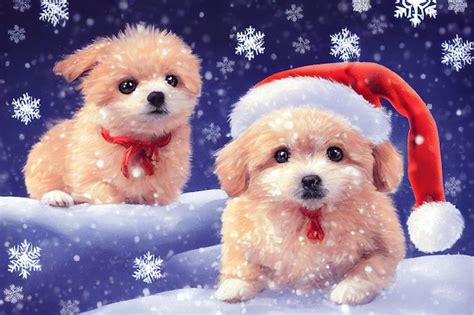 Premium Photo | Dog in the winter forest christmas background