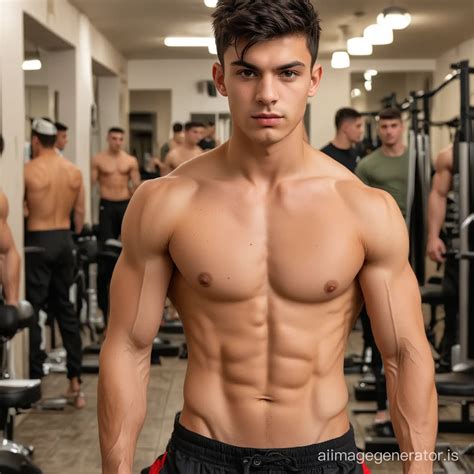 Albanian Teen Model Flexing in Uniformed Crowd | AI Image Generator