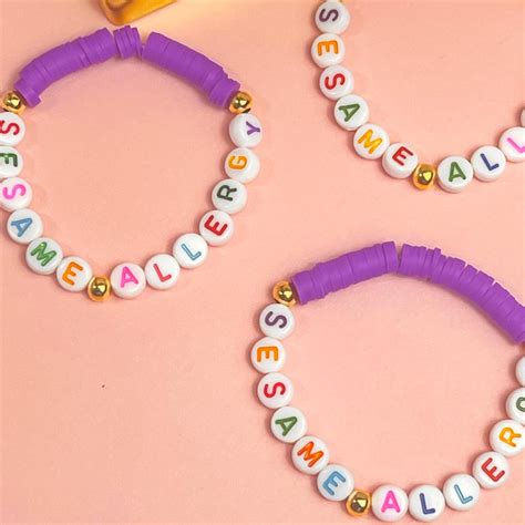 Sesame Allergy Bracelet: Personalized Beaded Medical Alert for Kids - Etsy