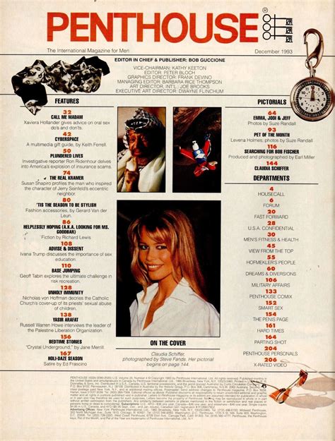 Penthouse (US) magazine - December 1993 - Claudia Schiffer Yasir Arafat