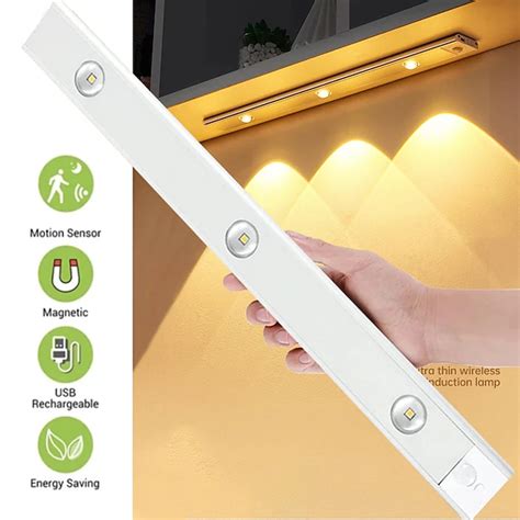 Sensing Night Light LED Auto Motion Sensor LED Light 3-Colors Dimming ...