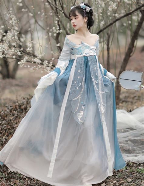 Summer Pearl Hanfu, Blue Hanfu Dress, Handmade Hanfu Dress, Modern