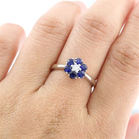 sapphire  diamond flower ring gerard mccabe