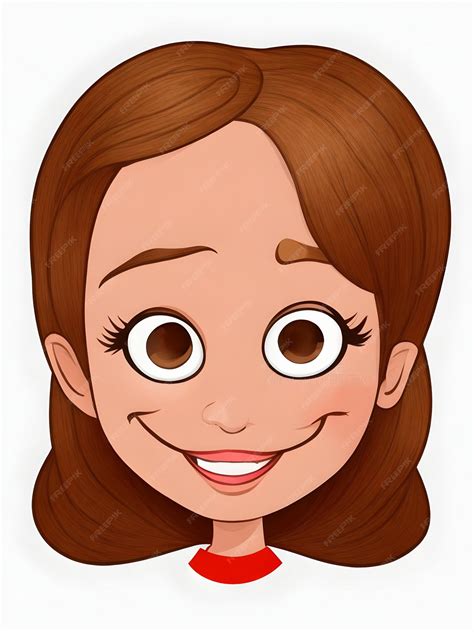 Premium Vector | Cute cartoon girl face vector design with white background