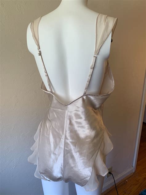 Vintage 90’s Ruffled Hem Off White Lingerie Bodysuit by Delicates