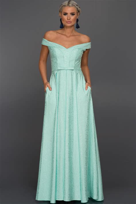 Long Mint Evening Dress ST9232 | Abiyefon.com