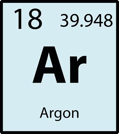 Argon Periodic Table Element Color Icon On White Background Vector ...