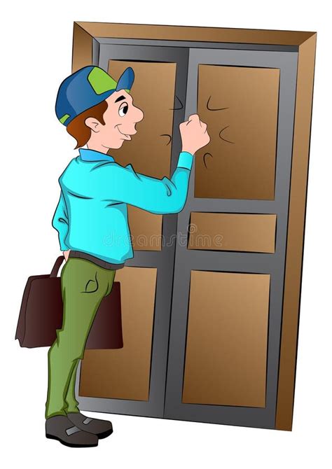 Hand Knocking On A Door Clipart