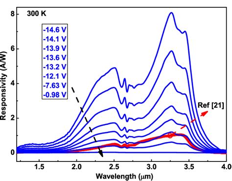 measured responsivity   bias voltages  room