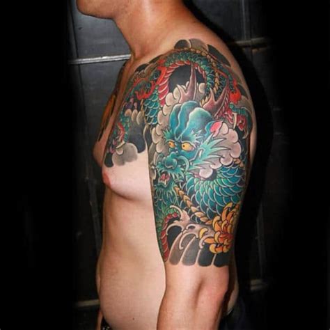 100 Dragon Sleeve Tattoo Designs For Men - Fire Breathing Ink Ideas