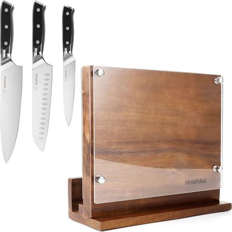 amazoncom holafolks kitchen magnetic knife block  acrylic shield