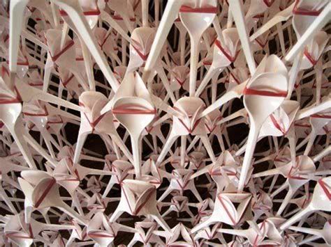 creative sculptures   plastic spoons forks
