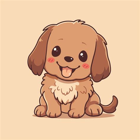 cute cartoon baby dog illustration  vector art  vecteezy