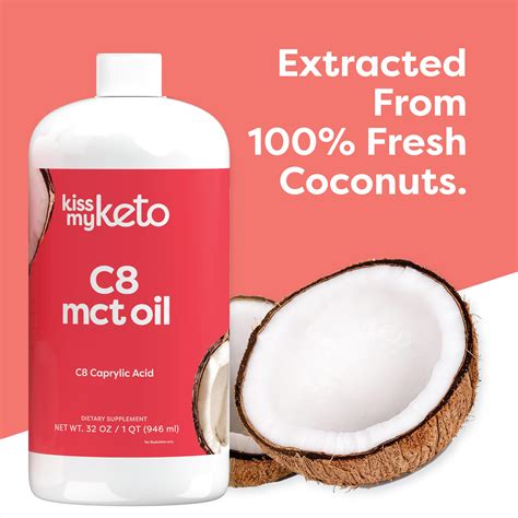Kiss My Keto MCT Oil C8 – 32 oz Pure C8 MCT Oil Keto Fuel – Pure MCT