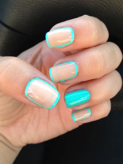 It's So Easy Nail Art Gallery - Aqua Framed Nails | Aqua nails, Nails ...