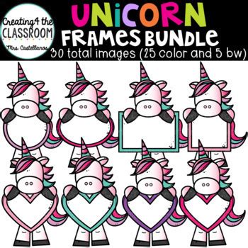 Unicorn Frames {Unicorn Clip Art} by Creating4 the Classroom | TpT