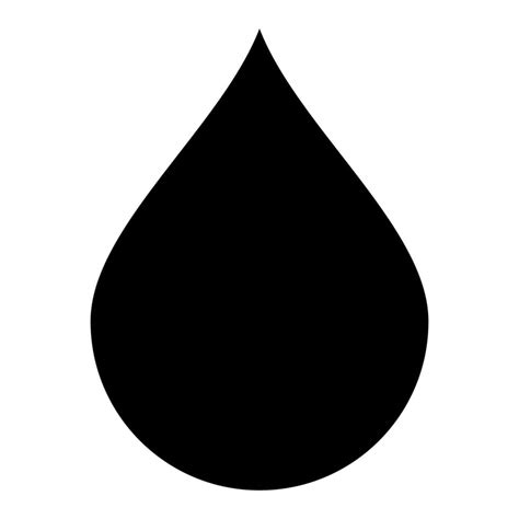 drop of water shape, black and white silhouette symbol illustration of waterdrop, white ...