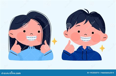 Kid Boy Showing His Braces Vector Illustration | CartoonDealer.com ...