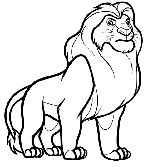 Coloriage Mufasa du Roi Lion à imprimer et colorier