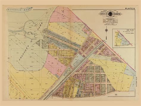 Plate 13, Minnesota Ave. - Washington DC 1921 Atlas Old Map Reprint