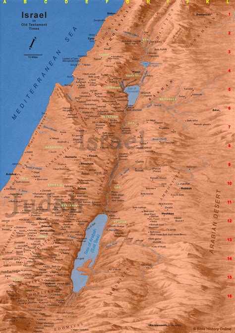 Map of Old Testament Israel - Bible History