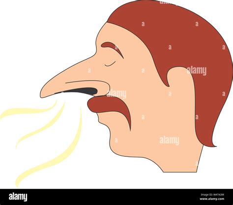 Man with big nose smelling, illustration, vector on white background Stock Vector Image & Art ...