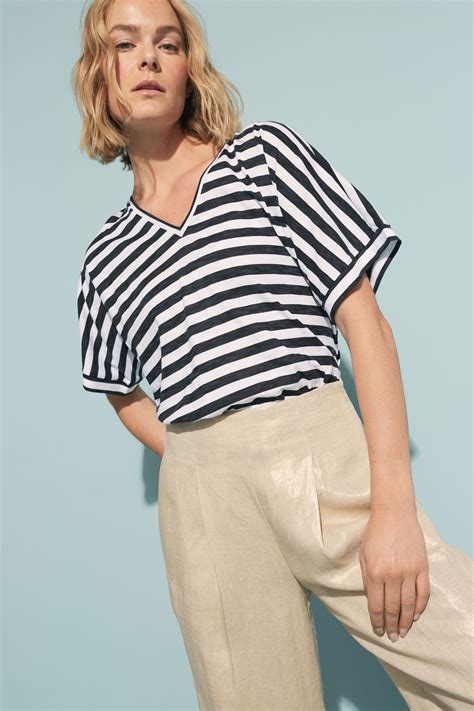 shop  seter organic cotton  neck striped tee elk au
