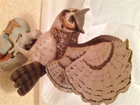 Horned owl Franklin Mint hand painted - Catawiki