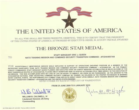 Examples Of Bronze Star Awards at Claire Brownless blog