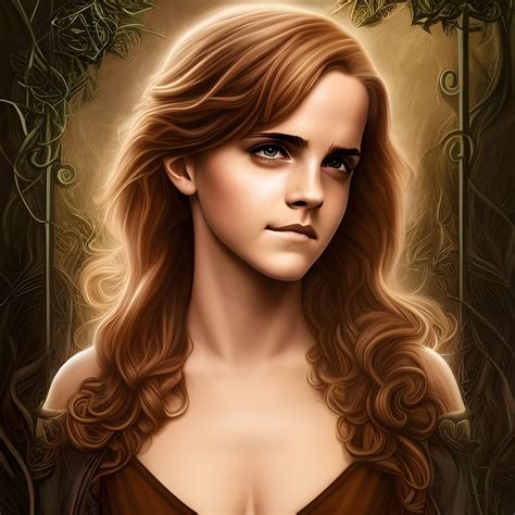 Hermione Granger With The Stems Of Roses Forming A Herbology Book In