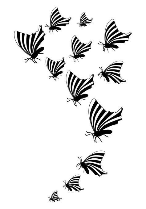 Butterfly silhouette. Clipart vector isolated on white background ...