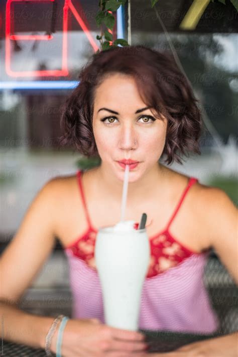 "Quaint Small Town Ice Cream Parlor On A Hot Summer Day" by Stocksy
