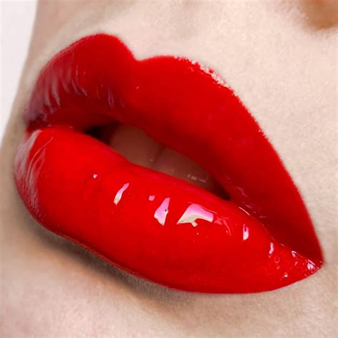 Red glossy lips | Pastel lips, Glossy lips, Hot lips