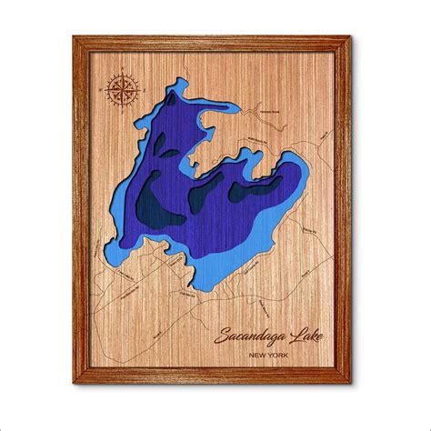 Sacandaga Lake in NY 3D topographical map – Premier Engraved Gifts