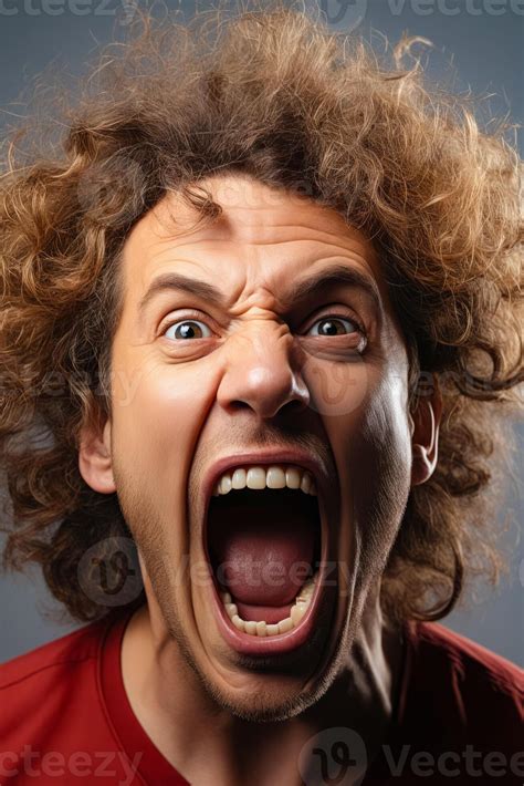 AI generated Man with weird face and weird hair. Generative AI 37295396