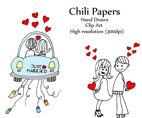 Wedding stick figure clip art (30300) | Illustrations | Design Bundles