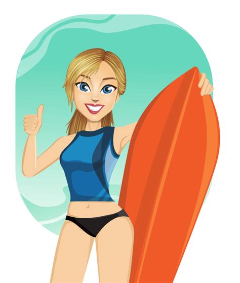 Surfer Girl Clip Art - ClipArt Best