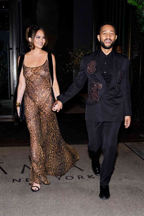 See Chrissy Teigen's Sheer Leopard-Print Dress