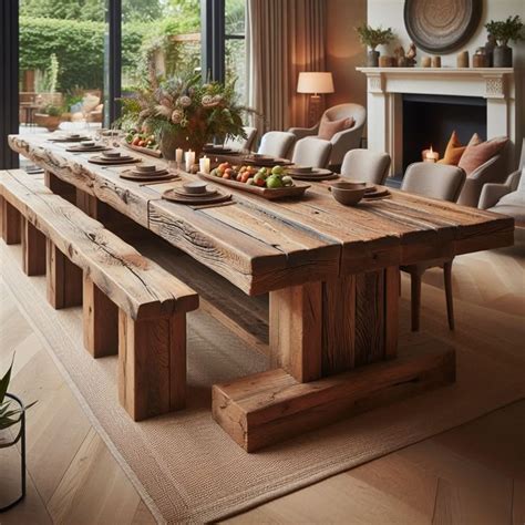 rustic wooden dining table large wood table dining rooms wooden