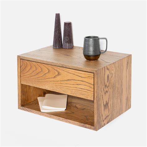 copenhagen floating bedside table combo dark oak iconomy