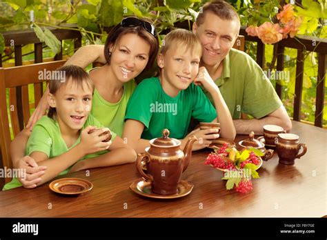 friendly family   stock photo alamy