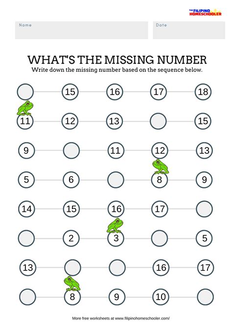 math worksheet missing numbers  filipino homeschooler