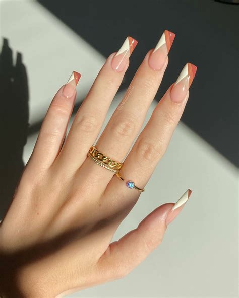 43+ Coffin Shaped French Tip Nails Designs To Try