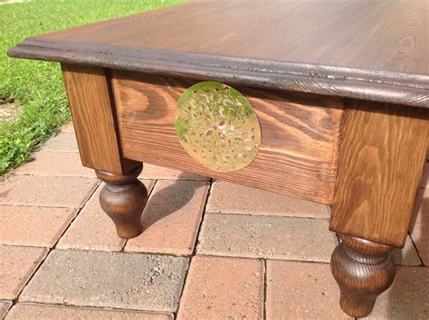 Moroccan Style Handmade Coffee Table With Turned Legs and Brass