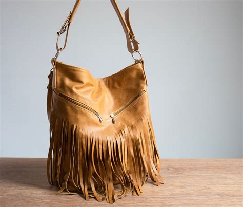 TAN Leather HOBO BAG Leather Fringe Hobo Bag Fringe Bag Bag | Etsy