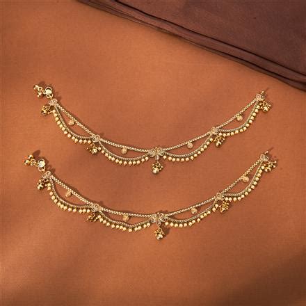 buy antique pearl payal  gold plating  kanhai jewels