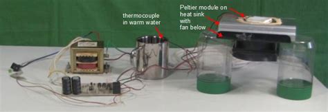 Peltier effect cooling efficiency test