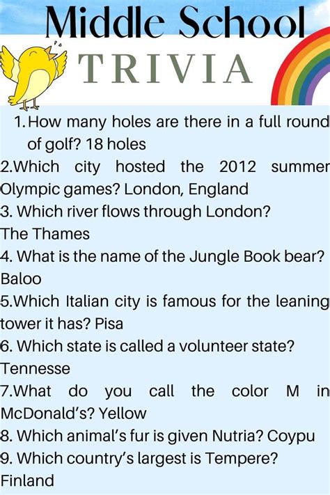 15 fun trivia categories questions and answers - Kids n Clicks
